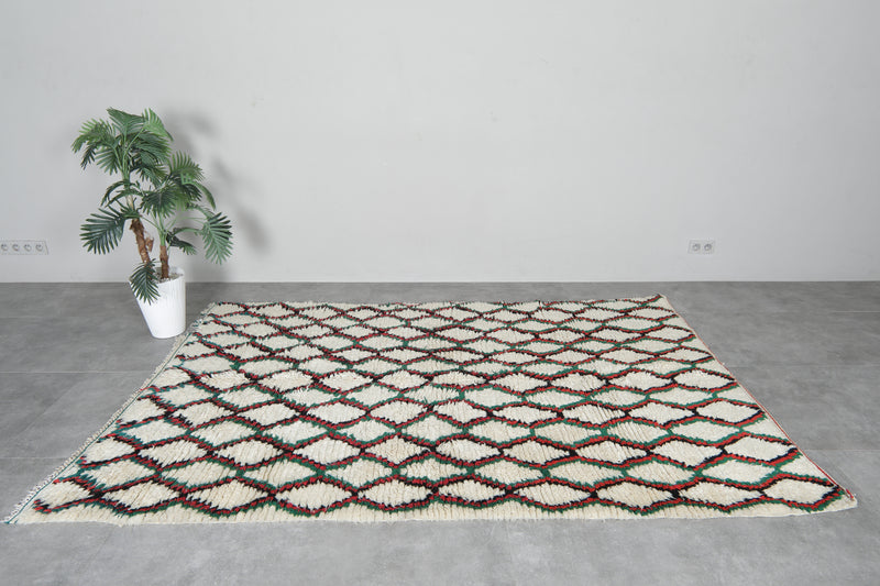 Trellis Moroccan Rug 5.4 FT X 8.5 FT Handmade Berber Rug - 