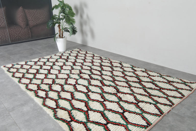 Trellis Moroccan Rug 5.4 FT X 8.5 FT Handmade Berber Rug - 