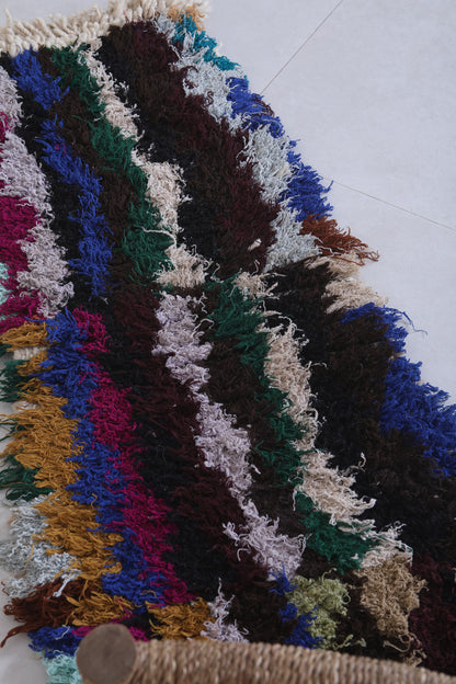 Moroccan berber rug 1.5 X 4.6 Feet - Boucherouite Rugs