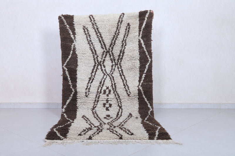 Moroccan Berber Rug with Abstract Geometric Design - 3.5 X 6.6 Feet - Boucherouite Rugs