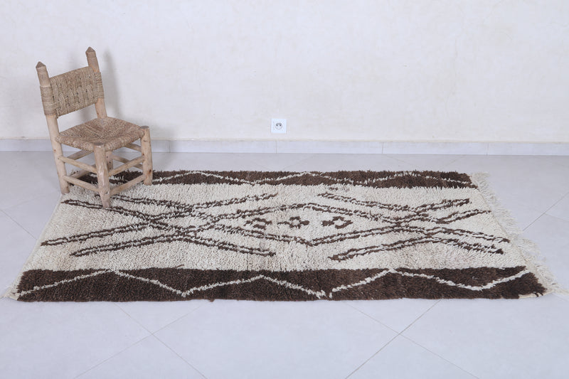 Moroccan Berber Rug with Abstract Geometric Design - 3.5 X 6.6 Feet - Boucherouite Rugs