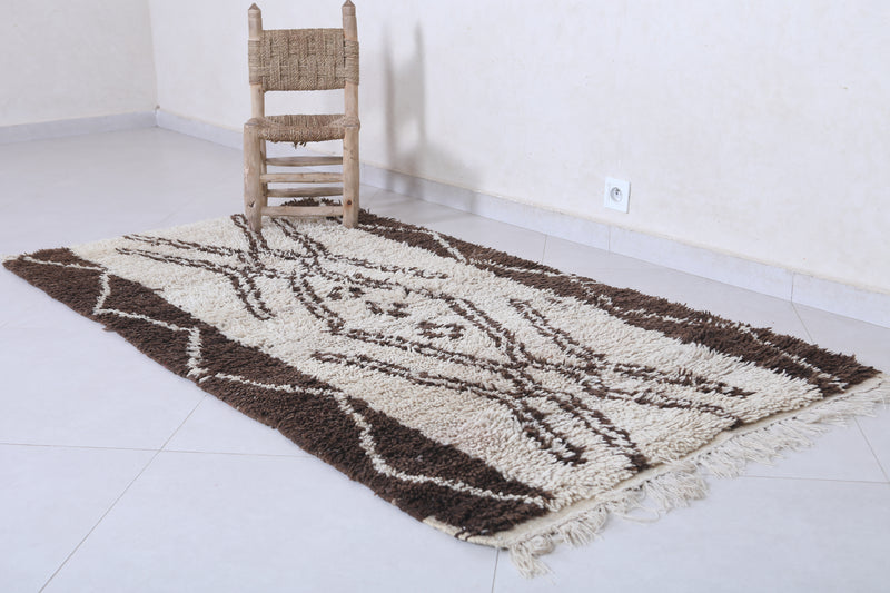 Moroccan Berber Rug with Abstract Geometric Design - 3.5 X 6.6 Feet - Boucherouite Rugs