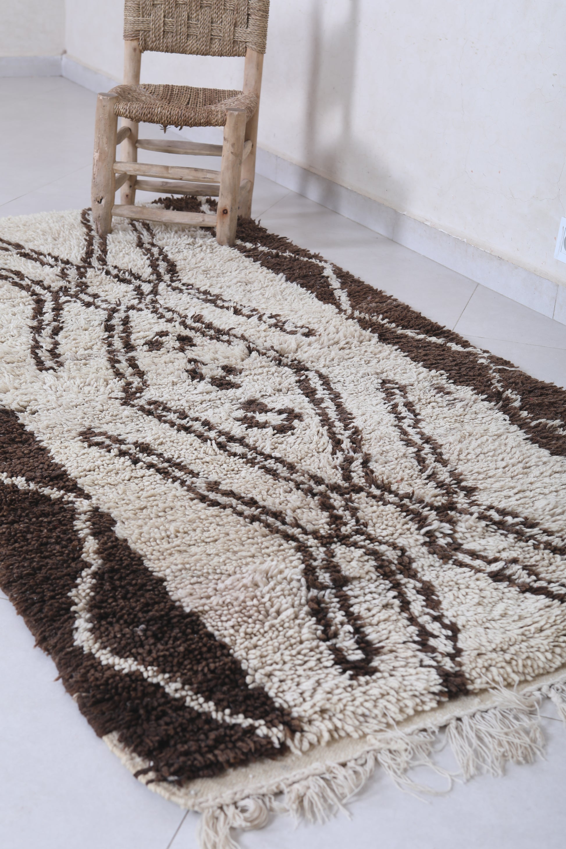 Moroccan berber rug 3.5 X 6.6 Feet - Boucherouite Rugs