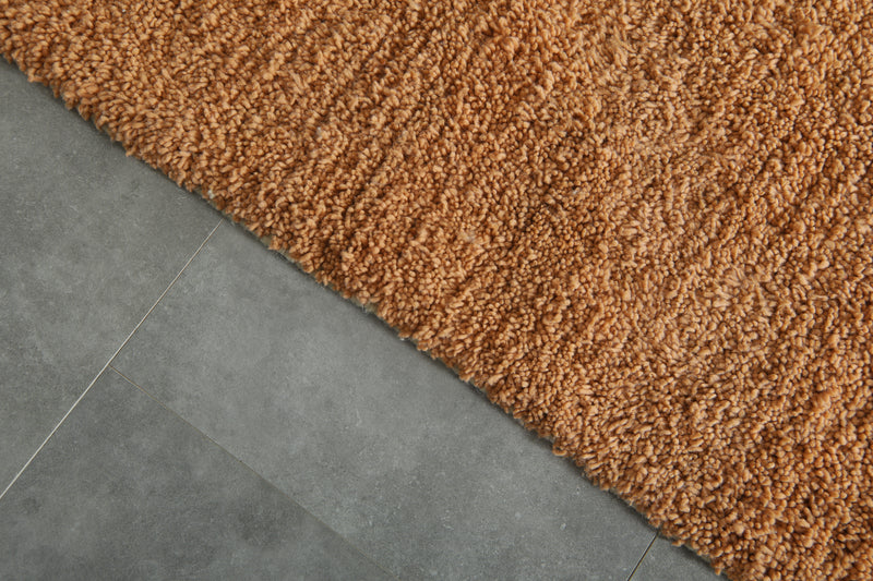 Peach Moroccan rug - Plush wool minimalist style - 6.8 ft x 9.7 ft