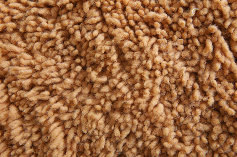 Peach Moroccan rug - Plush wool minimalist style - 6.8 ft x 9.7 ft