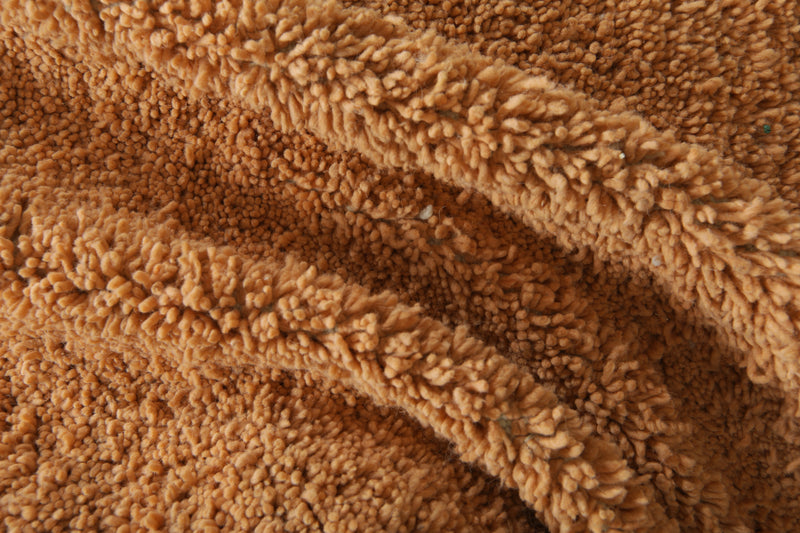 Peach Moroccan rug - Plush wool minimalist style - 6.8 ft x 9.7 ft