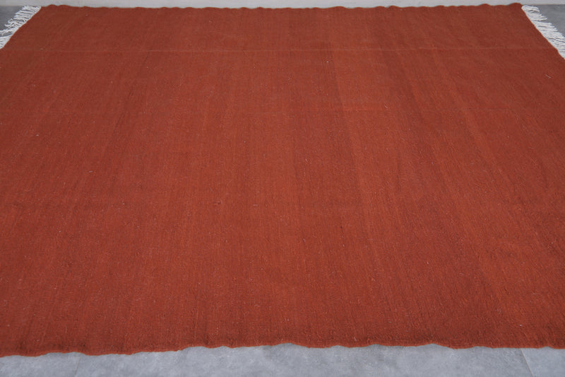Solid Terracotta Moroccan Rug - 7.8 x 9.8 ft