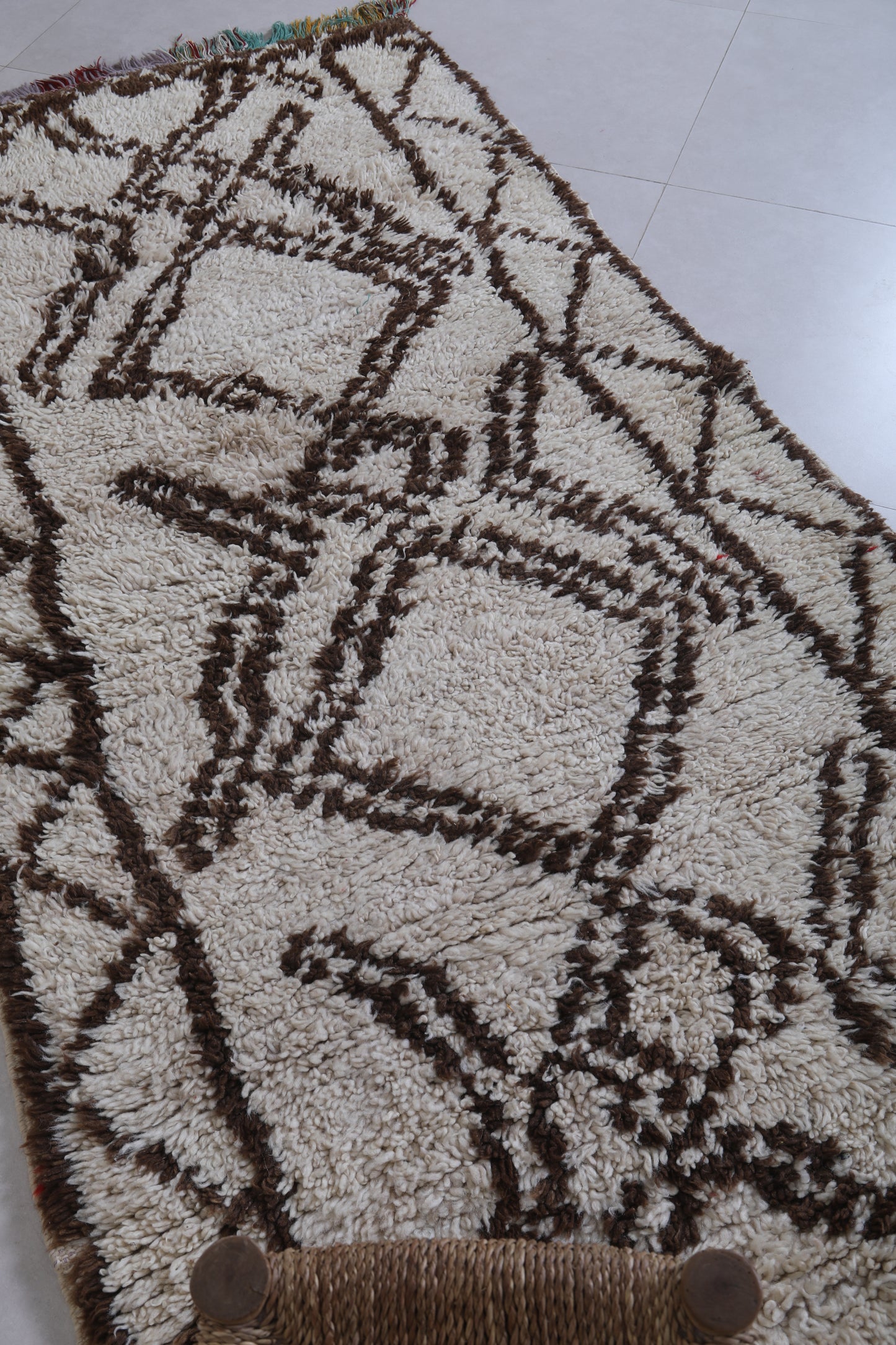 Moroccan berber rug 3.5 X 7.4 Feet - Boucherouite Rugs
