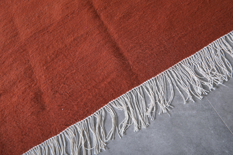 Solid Terracotta Moroccan Rug - 7.8 x 9.8 ft