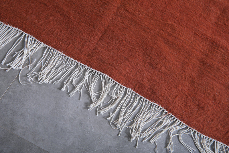 Solid Terracotta Moroccan Rug - 7.8 x 9.8 ft