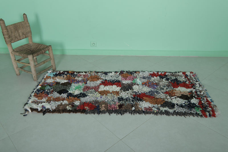 Handcrafted Moroccan Berber Rug - 2.3 x 5.6 Feet - Boucherouite Rugs