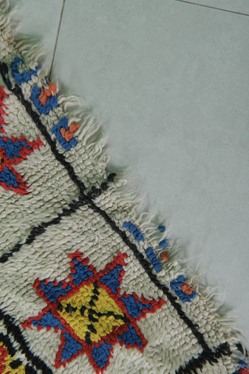 Handwoven Small Moroccan Rug 2.2 x 4.2 FT - Vibrant Artistic Design - moroccan rug