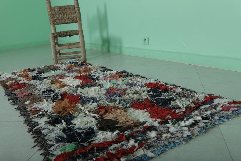 Handcrafted Moroccan Berber Rug - 2.3 x 5.6 Feet - Boucherouite Rugs