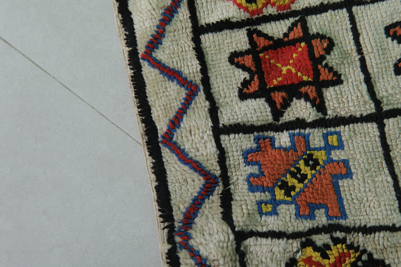 Handwoven Small Moroccan Rug 2.2 x 4.2 FT - Vibrant Artistic Design - moroccan rug