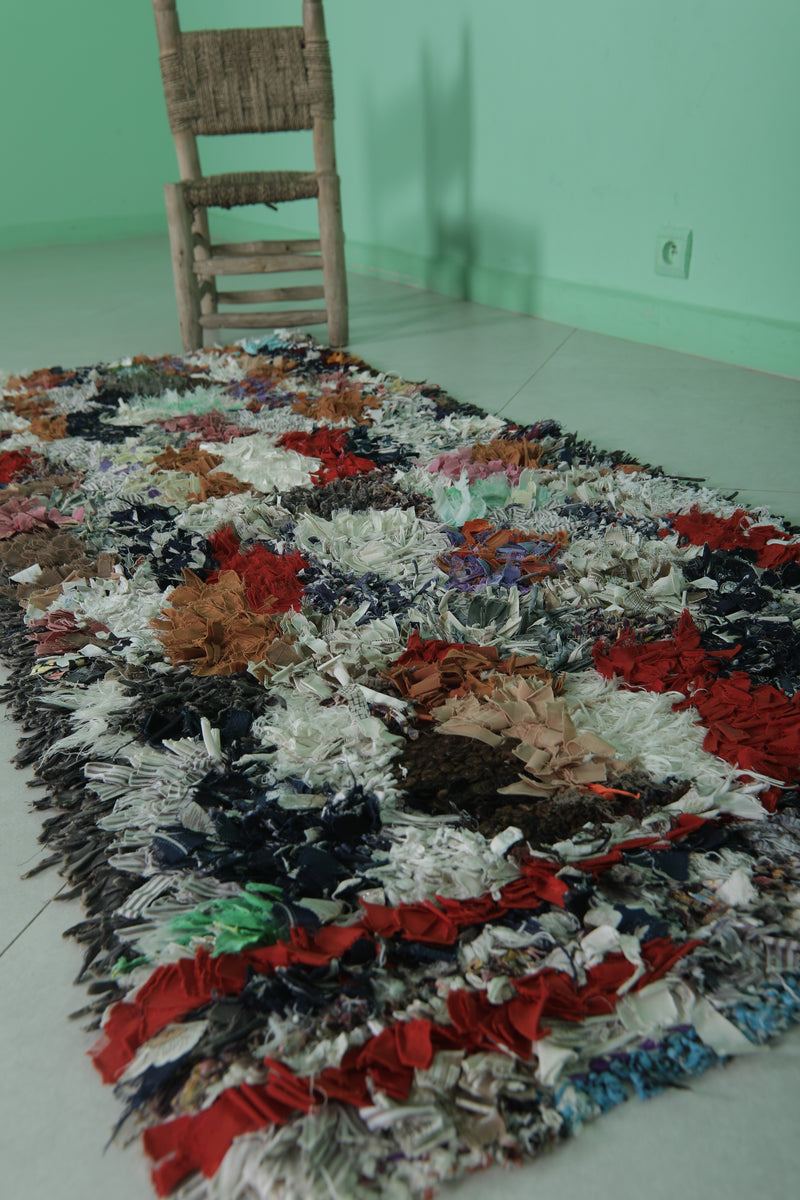 Handcrafted Moroccan Berber Rug - 2.3 x 5.6 Feet - Boucherouite Rugs