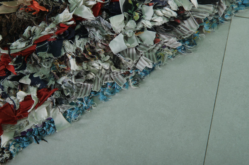 Handcrafted Moroccan Berber Rug - 2.3 x 5.6 Feet - Boucherouite Rugs