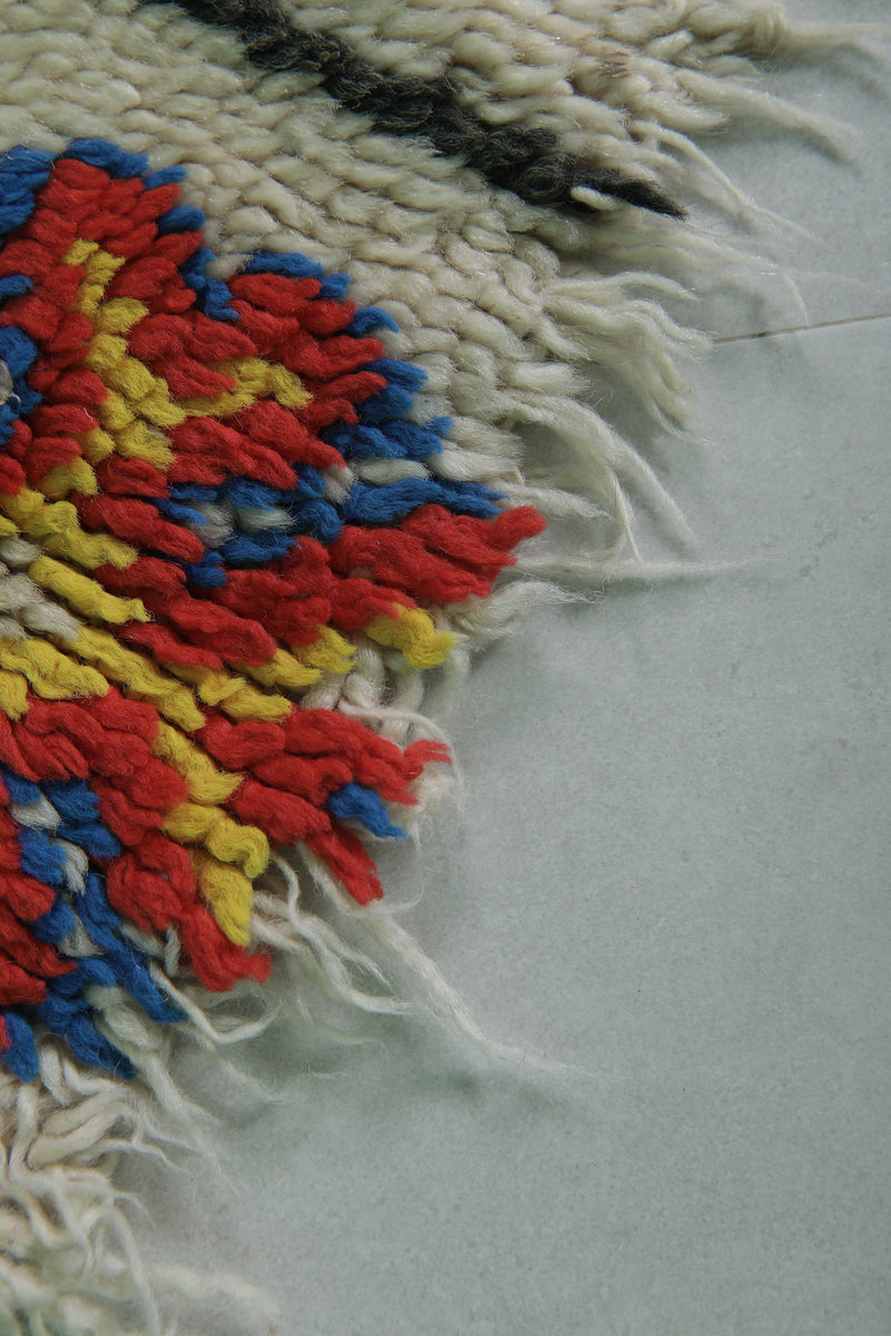 Handwoven Small Moroccan Rug 2.2 x 4.2 FT - Vibrant Artistic Design - moroccan rug