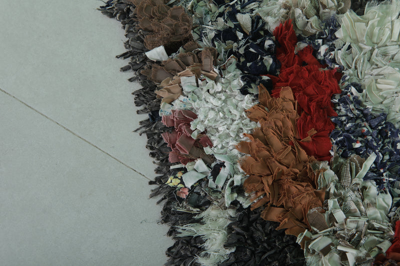 Handcrafted Moroccan Berber Rug - 2.3 x 5.6 Feet - Boucherouite Rugs