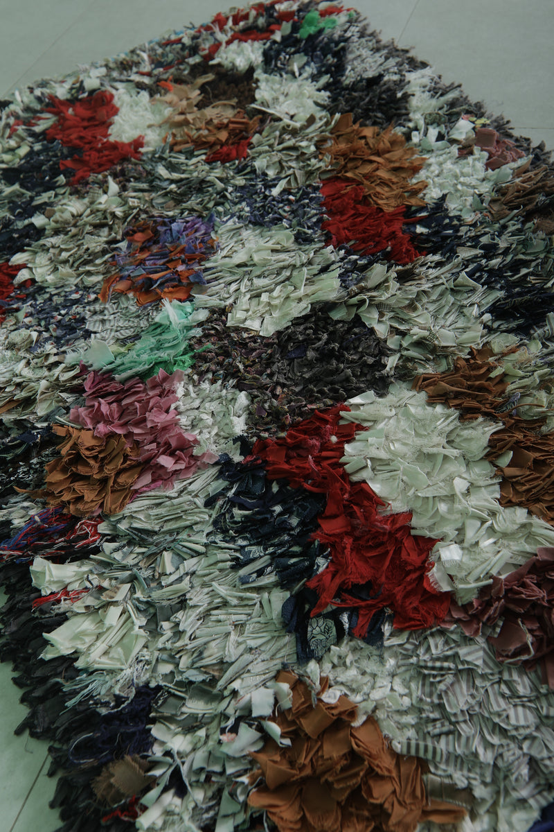 Handcrafted Moroccan Berber Rug - 2.3 x 5.6 Feet - Boucherouite Rugs