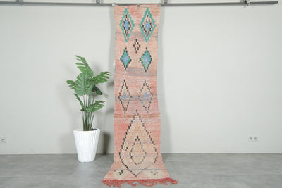 Vintage Moroccan rug runner 2.1 ft x 10.4 ft - Handmade - moroccan rug