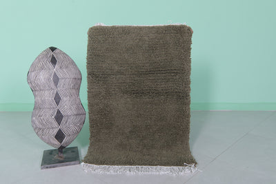Moroccan Green Rug - Handwoven 2 x 3 Feet | Compact Wool Accent - Beni ourain rugs
