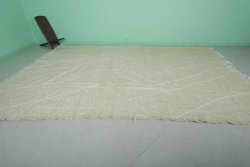 Moroccan Berber Handwoven Kilim Rug - 9.5 x 13.9 ft - Oversized Geometric Design