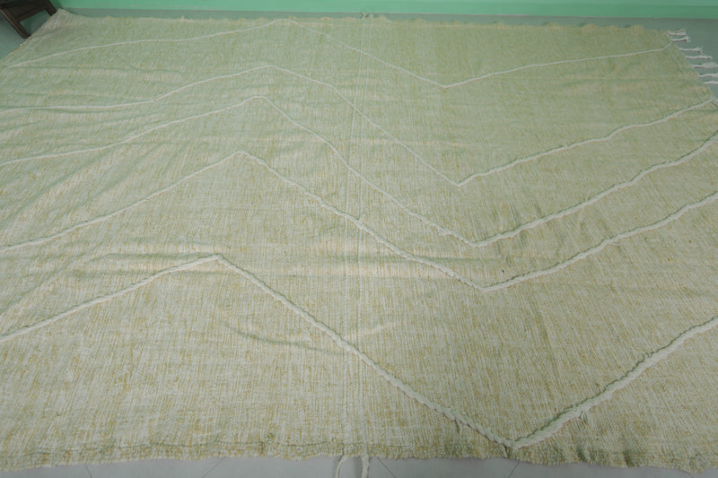 Moroccan Berber Handwoven Kilim Rug - 9.5 x 13.9 ft - Oversized Geometric Design