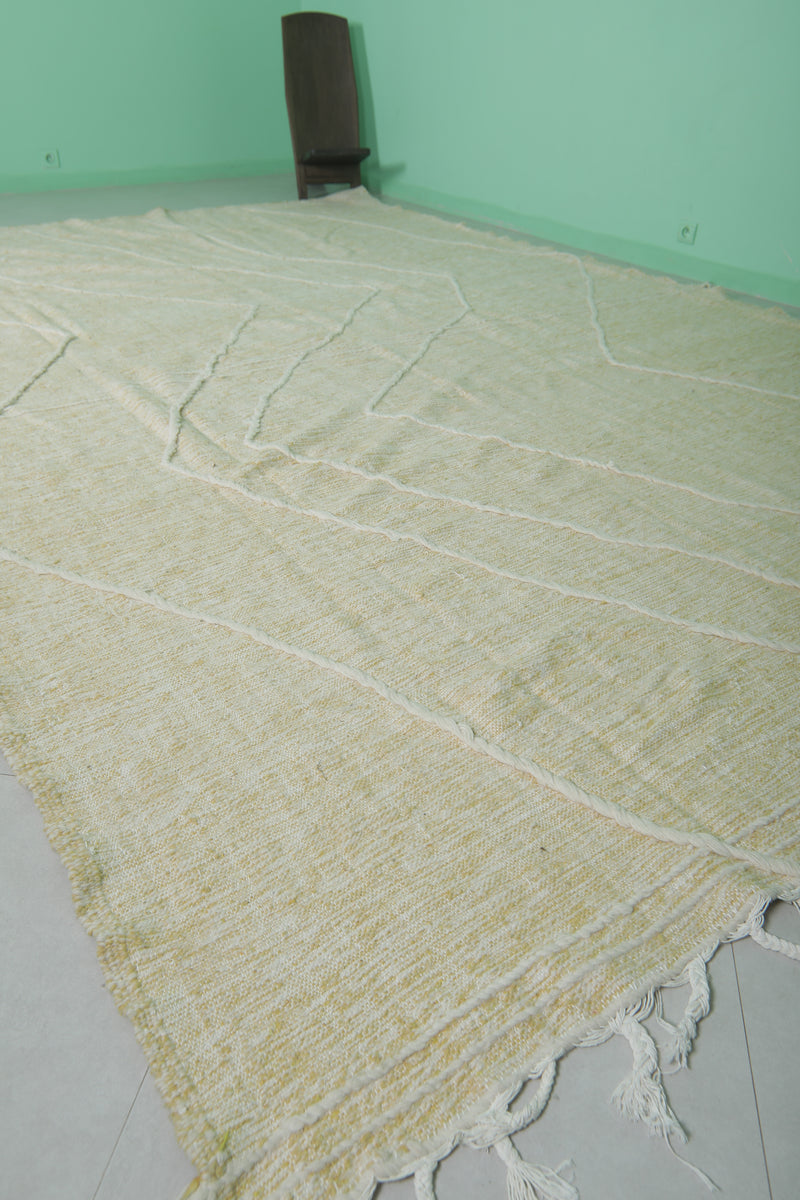 Moroccan Berber Handwoven Kilim Rug - 9.5 x 13.9 ft - Oversized Geometric Design