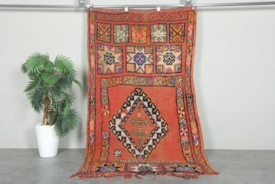 Vintage Moroccan rug 3.7 feet x 6.6 feet - Handmade - moroccan rug