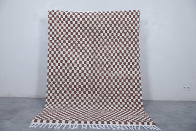 Moroccan beni ourain rug - Handwoven 4.6 x 6.6 Feet | Checkered wool design - Beni ourain rugs