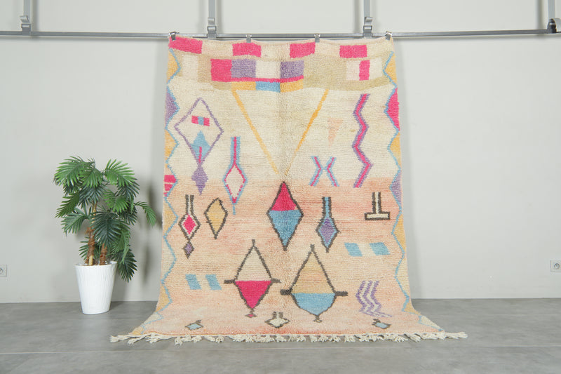 Azilal Moroccan rug 5.6 ft x 8 ft - Handmade