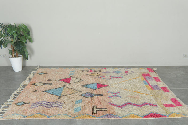 Azilal Moroccan rug 5.6 ft x 8 ft - Handmade