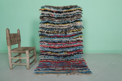 Colorful Striped Shaggy Rug 2.4 X 4.7 Feet - Runner moroccan rugs