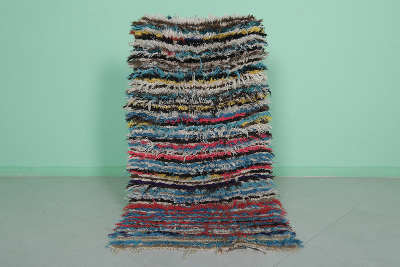 Colorful Striped Shaggy Rug 2.4 X 4.7 Feet - Runner moroccan rugs