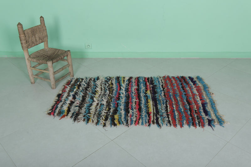 Colorful Striped Shaggy Rug 2.4 X 4.7 Feet - Runner moroccan rugs