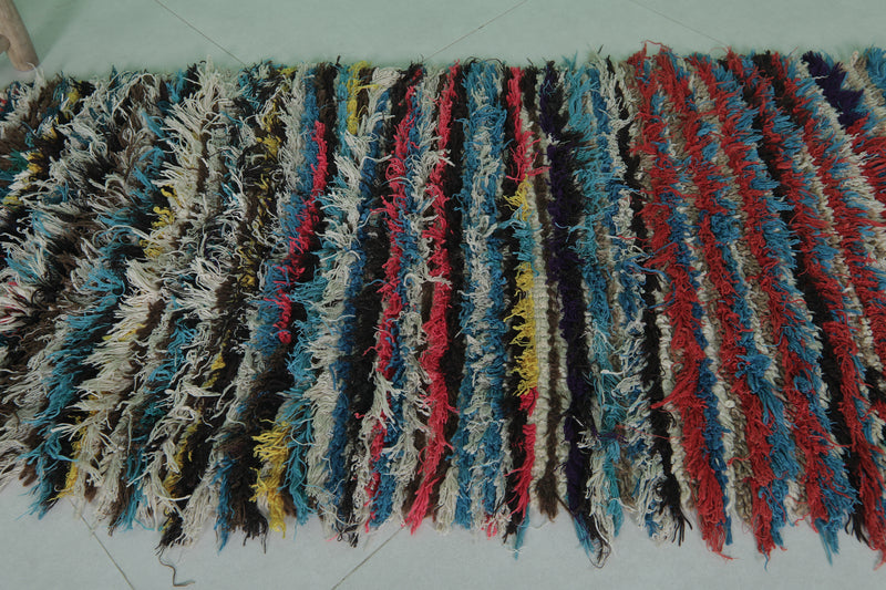 Colorful Striped Shaggy Rug 2.4 X 4.7 Feet - Runner moroccan rugs