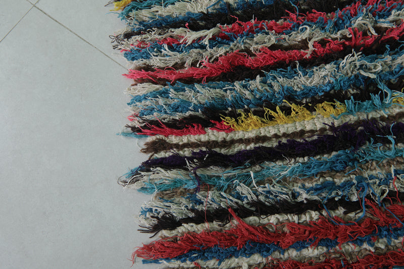 Colorful Striped Shaggy Rug 2.4 X 4.7 Feet - Runner moroccan rugs