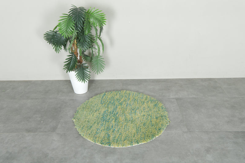 Round Moroccan Rug - 3 ft Handwoven Berber Carpet