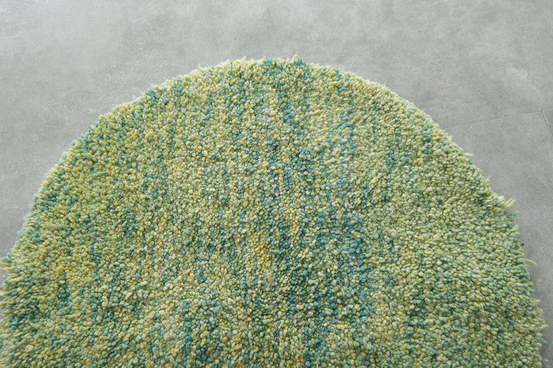 Round Moroccan Rug - 3 ft Handwoven Berber Carpet