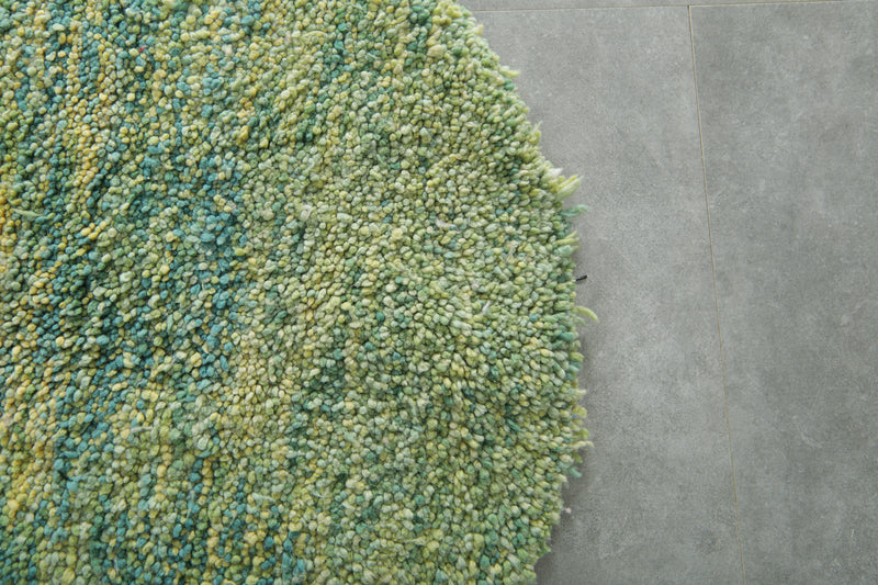 Round Moroccan Rug - 3 ft Handwoven Berber Carpet