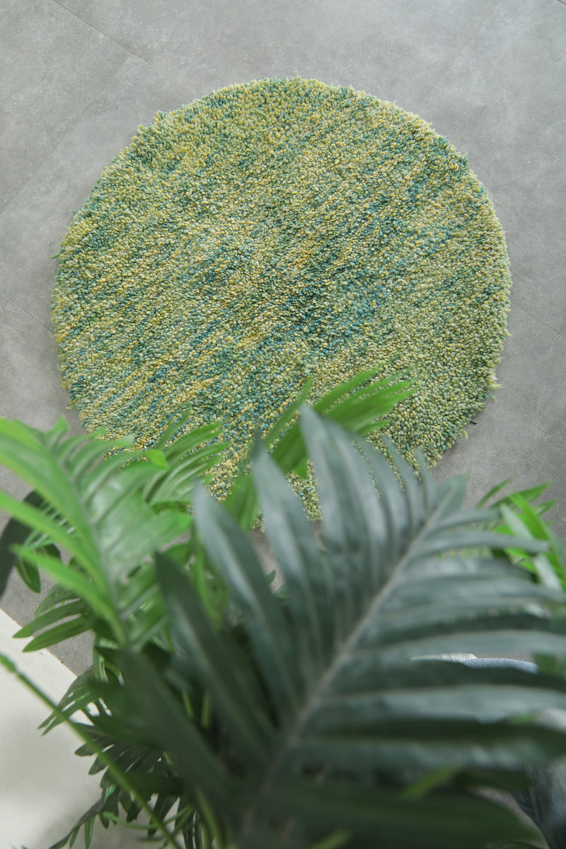 Round Moroccan Rug - 3 ft Handwoven Berber Carpet