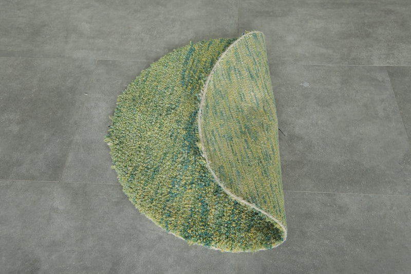 Round Moroccan Rug - 3 ft Handwoven Berber Carpet