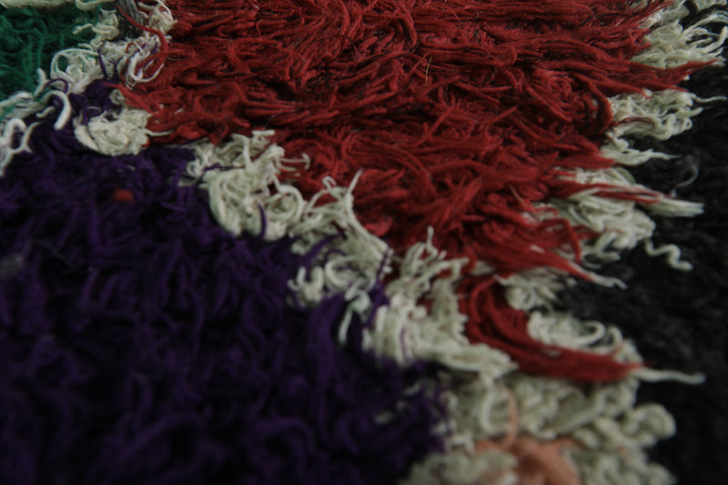 Moroccan Berber Rug – 3 x 5.9 Feet – Multicolored Diamond Handwoven Art - Boucherouite Rugs