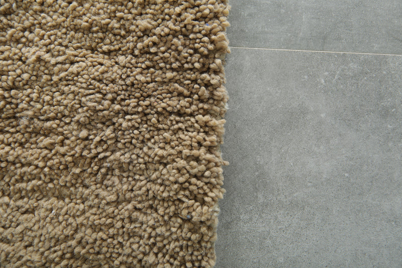 Small Moroccan wool rug – Handmade light brown carpet - 2 ft x 3.4 ft