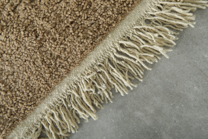 Small Moroccan wool rug – Handmade light brown carpet - 2 ft x 3.4 ft