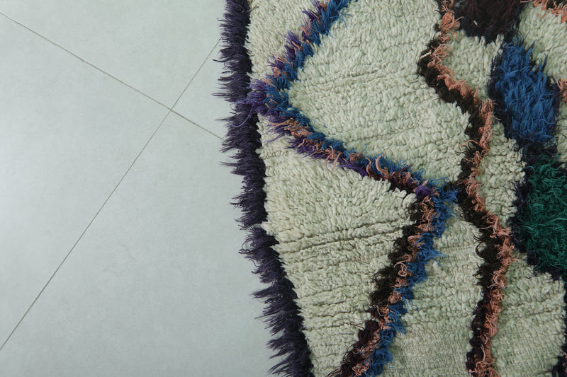 Moroccan Berber Rug – 3 x 5.4 Feet – Geometric Diamond Pattern - Boucherouite Rugs