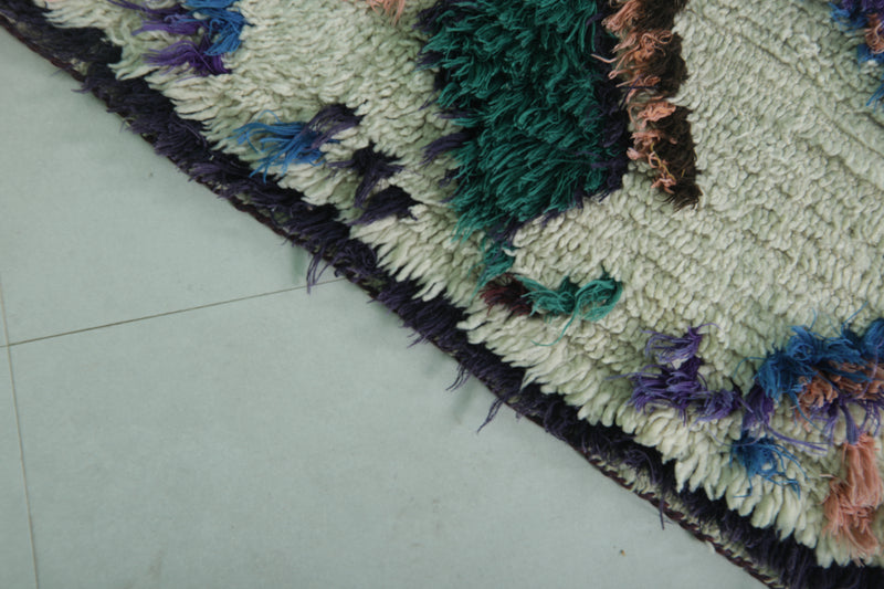 Moroccan Berber Rug – 3 x 5.4 Feet – Geometric Diamond Pattern - Boucherouite Rugs