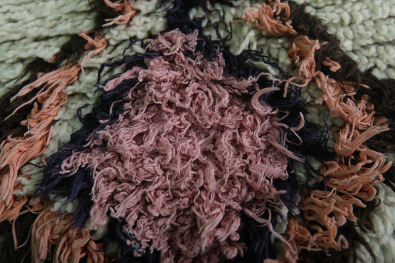 Moroccan Berber Rug – 3 x 5.4 Feet – Geometric Diamond Pattern - Boucherouite Rugs