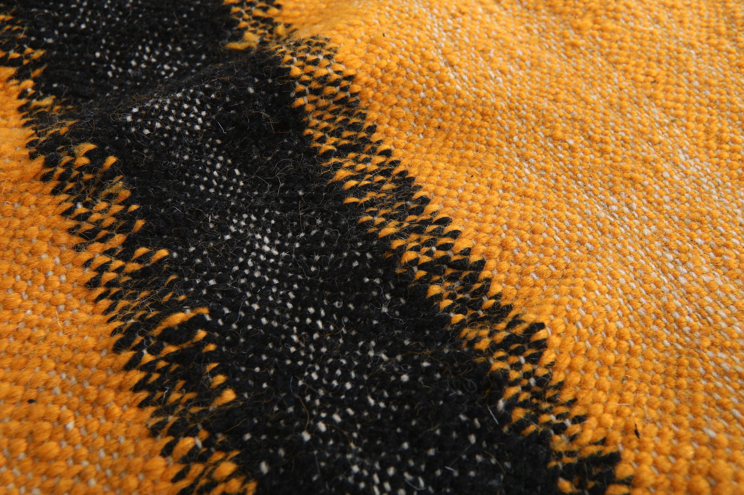Orange and Black handmade Beni ourain rug - Custom Berber rug