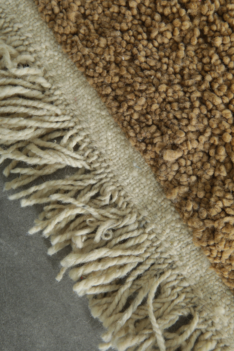 Small handmade Moroccan brown wool rug - 2.1 ft x 3.4 ft